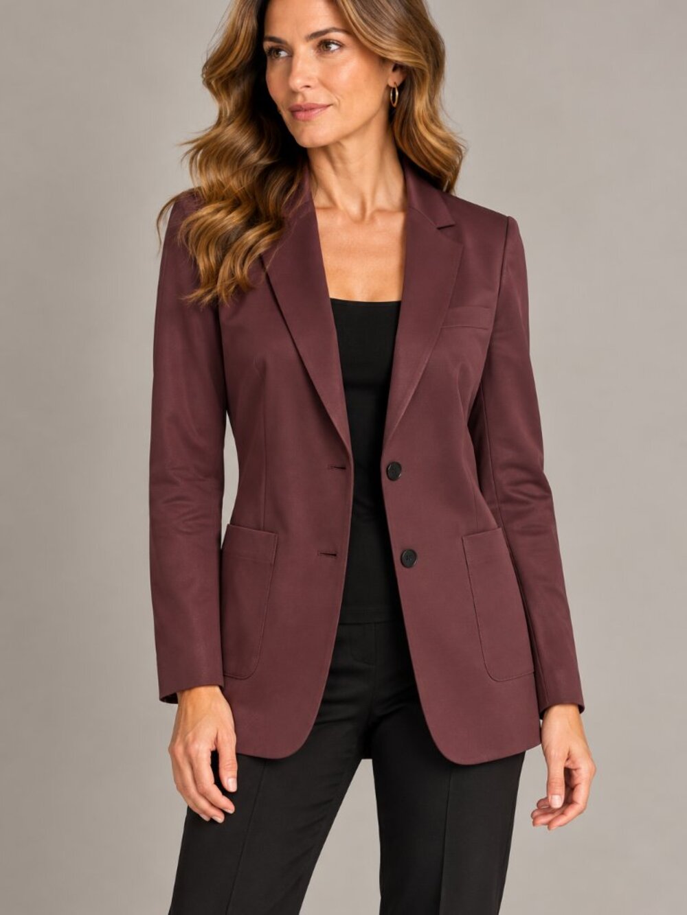 Chic Maroon Burgundy Wine Women's Blazer by Judith and Charles Size 2